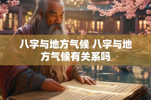 八字与地方气候 八字与地方气候有关系吗
