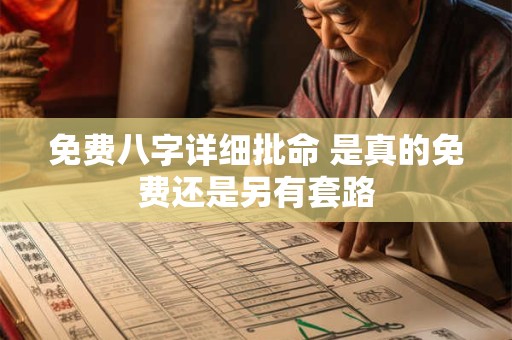 免费八字详细批命 是真的免费还是另有套路