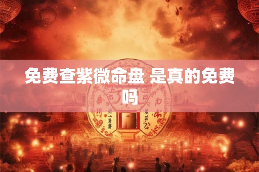 免费查紫微命盘 是真的免费吗