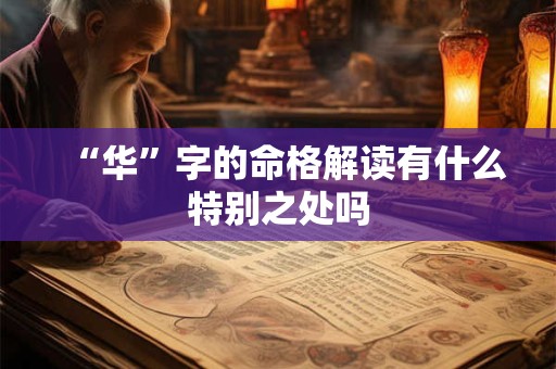 “华”字的命格解读有什么特别之处吗