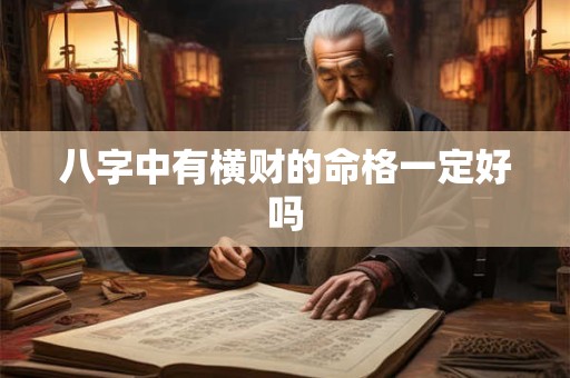 八字中有横财的命格一定好吗