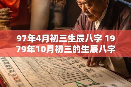 97年4月初三生辰八字 1979年10月初三的生辰八字