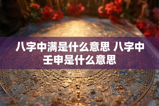 八字中满是什么意思 八字中壬申是什么意思