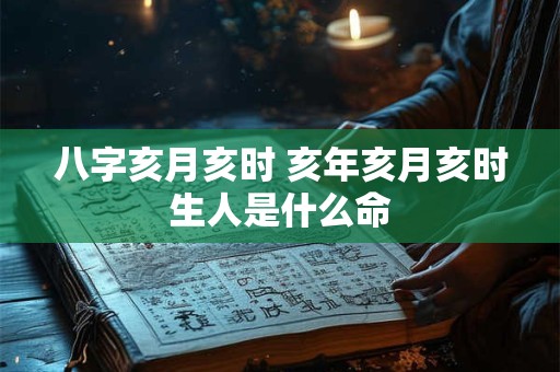 八字亥月亥时 亥年亥月亥时生人是什么命