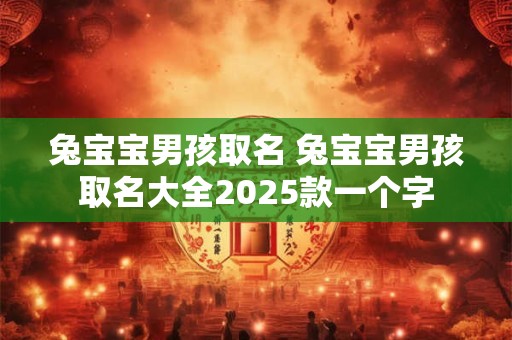 兔宝宝男孩取名 兔宝宝男孩取名大全2025款一个字