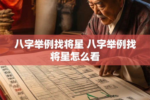 八字举例找将星 八字举例找将星怎么看