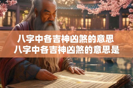 八字中各吉神凶煞的意思 八字中各吉神凶煞的意思是什么