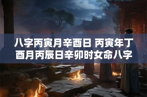 八字丙寅月辛酉日 丙寅年丁酉月丙辰日辛卯时女命八字 八字丙寅月辛酉日 丙寅年丁酉月丙辰日辛卯时女命八字