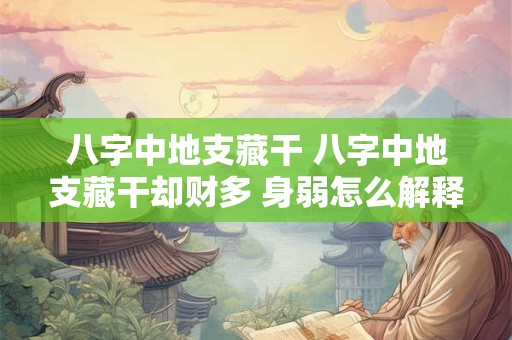 八字中地支藏干 八字中地支藏干却财多 身弱怎么解释