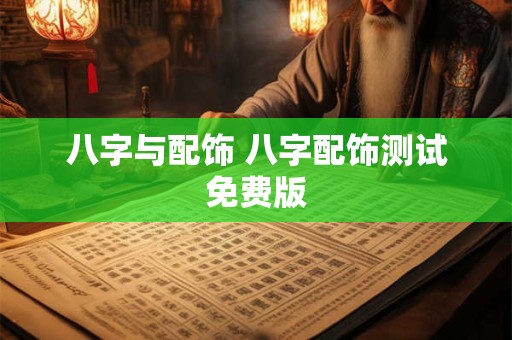 八字与配饰 八字配饰测试免费版