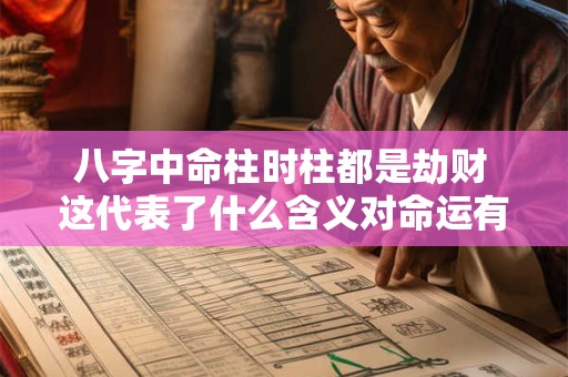 八字中命柱时柱都是劫财 这代表了什么含义对命运有何影响