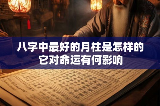 八字中最好的月柱是怎样的它对命运有何影响