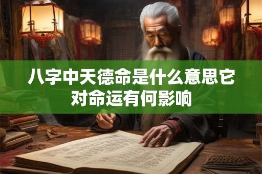 八字中天德命是什么意思它对命运有何影响