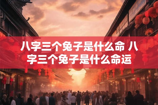 八字三个兔子是什么命 八字三个兔子是什么命运