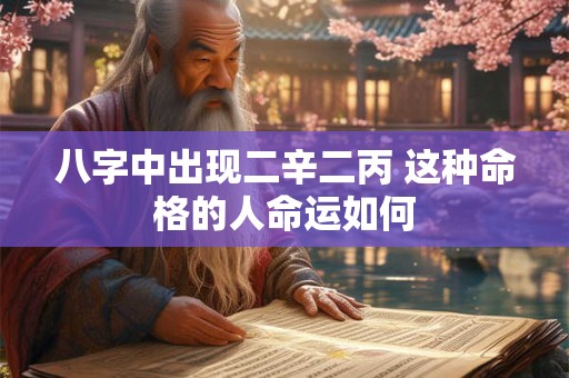 八字中出现二辛二丙 这种命格的人命运如何