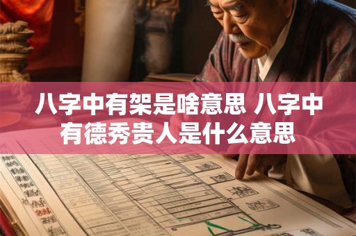 八字中有架是啥意思 八字中有德秀贵人是什么意思