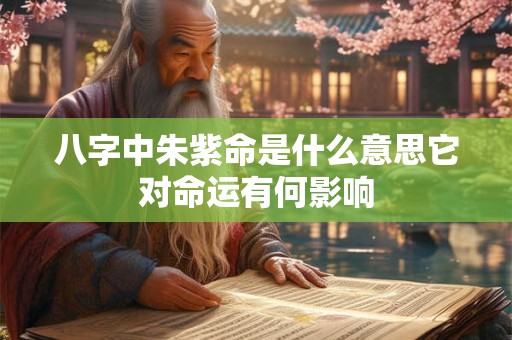 八字中朱紫命是什么意思它对命运有何影响