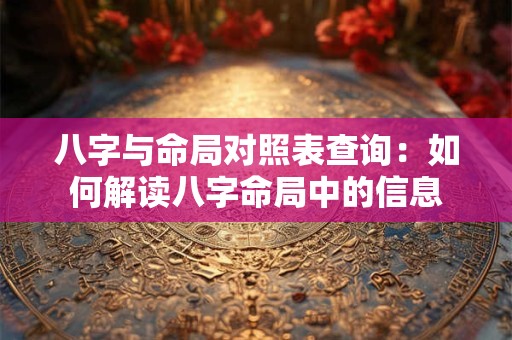 八字与命局对照表查询：如何解读八字命局中的信息