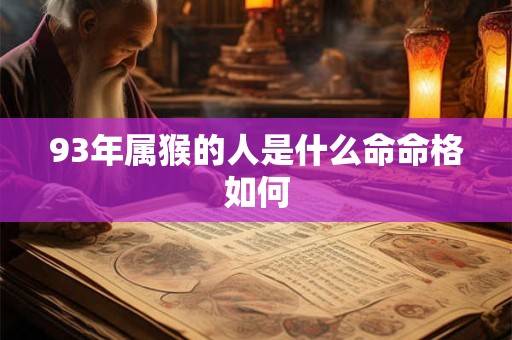 93年属猴的人是什么命命格如何