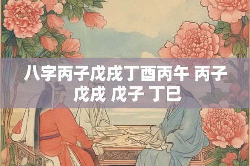 八字丙子戊戌丁酉丙午 丙子 戊戌 戊子 丁巳