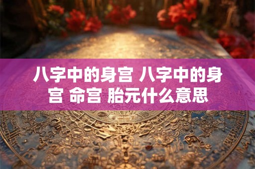八字中的身宫 八字中的身宫 命宫 胎元什么意思