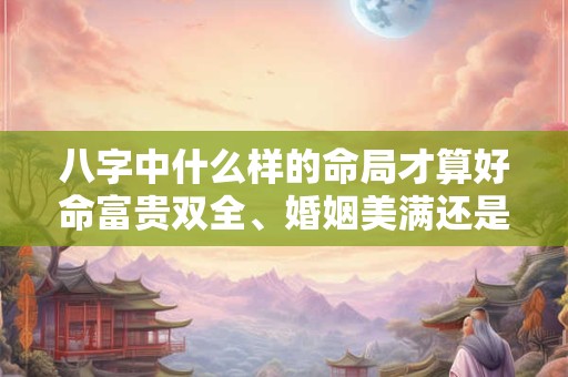 八字中什么样的命局才算好命富贵双全、婚姻美满还是名利双收 八字中什么样的命局才算好命富贵双全、婚姻美满还是名利双收