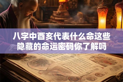 八字中酉亥代表什么命这些隐藏的命运密码你了解吗