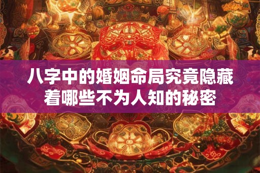 八字中的婚姻命局究竟隐藏着哪些不为人知的秘密 八字中的婚姻命局究竟隐藏着哪些不为人知的秘密