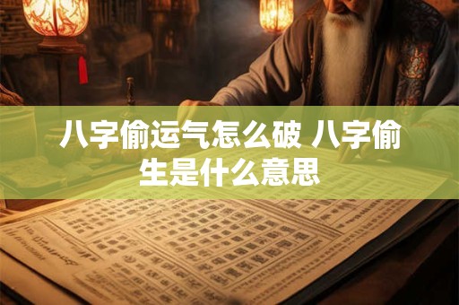 八字偷运气怎么破 八字偷生是什么意思