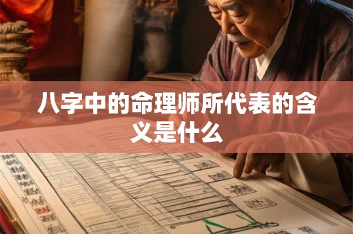 八字中的命理师所代表的含义是什么