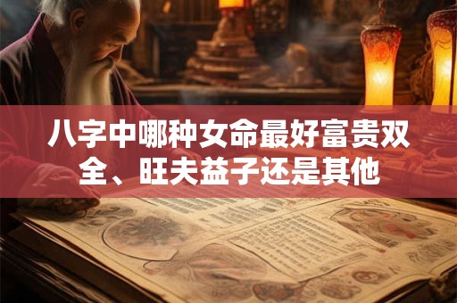 八字中哪种女命最好富贵双全、旺夫益子还是其他