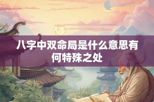 八字中双命局是什么意思有何特殊之处