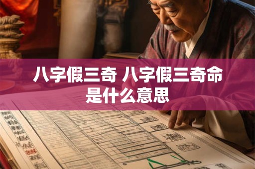 八字假三奇 八字假三奇命是什么意思