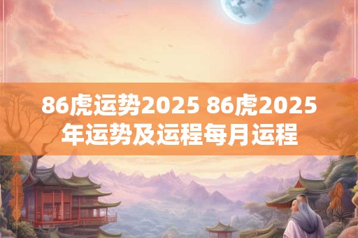 86虎运势2025 86虎2025年运势及运程每月运程