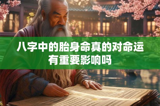 八字中的胎身命真的对命运有重要影响吗