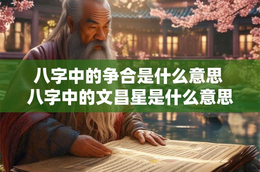 八字中的争合是什么意思 八字中的文昌星是什么意思