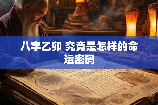 八字乙卯 究竟是怎样的命运密码