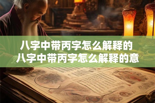 八字中带丙字怎么解释的 八字中带丙字怎么解释的意思