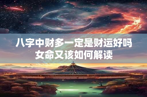 八字中财多一定是财运好吗女命又该如何解读