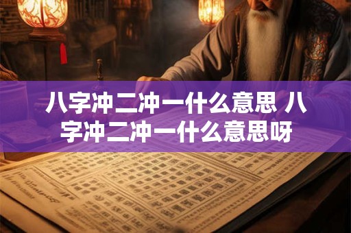 八字冲二冲一什么意思 八字冲二冲一什么意思呀