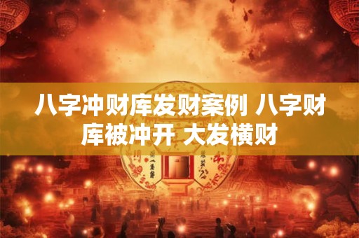 八字冲财库发财案例 八字财库被冲开 大发横财