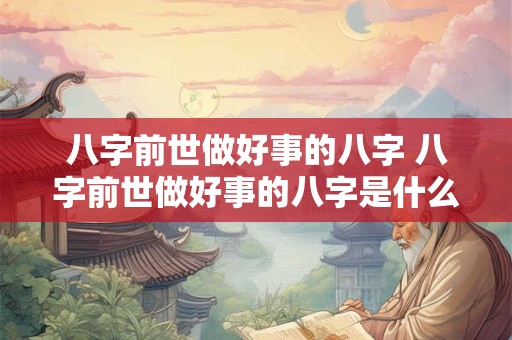 八字前世做好事的八字 八字前世做好事的八字是什么