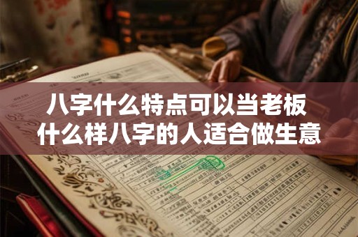 八字什么特点可以当老板 什么样八字的人适合做生意