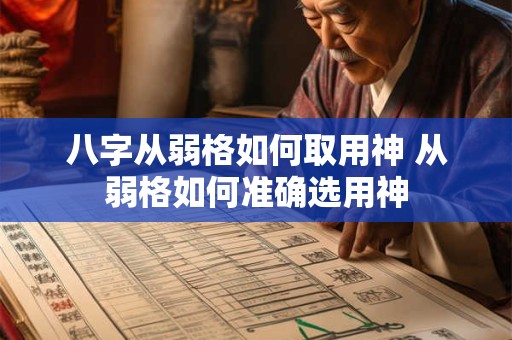 八字从弱格如何取用神 从弱格如何准确选用神 八字从弱格如何取用神 从弱格如何准确选用神