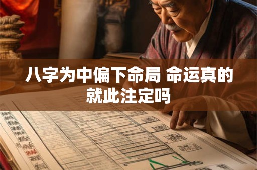八字为中偏下命局 命运真的就此注定吗