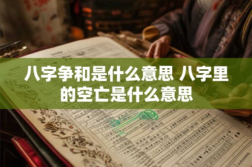 八字争和是什么意思 八字里的空亡是什么意思