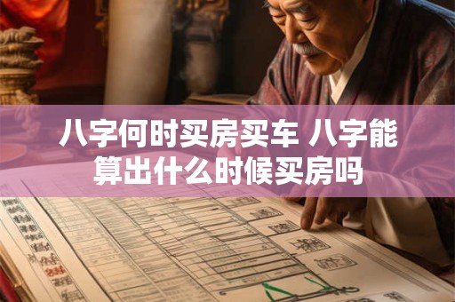 八字何时买房买车 八字能算出什么时候买房吗