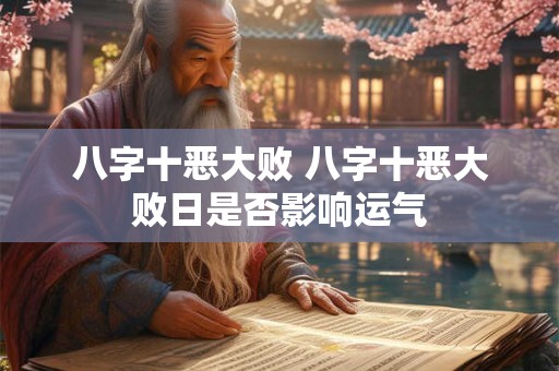 八字十恶大败 八字十恶大败日是否影响运气