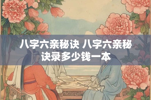 八字六亲秘诀 八字六亲秘诀录多少钱一本