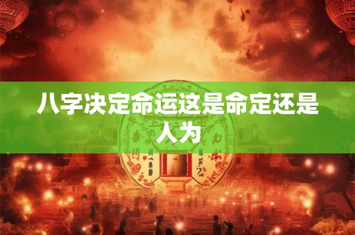 八字决定命运这是命定还是人为